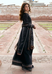 Lawn - Kahf Premium - Aangan Chiffon Prints 26 - KPS#05A - GUL-E-SIYAH