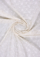 Elite Men China Boski Zari Embroidered Blue Selvage - Off White