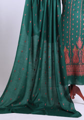 Winter - Riwaj - Pashmina Embroidered Suit - D#01 - Green