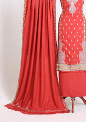 Winter - Riwaj - Embroidered Peach Leather Suit - D#03 - Carrot