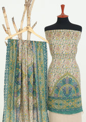 Winter - Riwaj - Printed Pashmina - 3 Pcs Suit - D#12 - D Green
