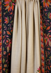 Pashmina Qalamkari Needle Work Shawl D#06 - Black