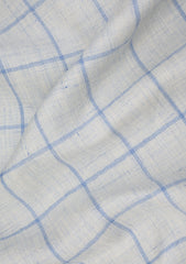 Drago Lanificio Biella Woven Wool & Linen Fabric - Blue