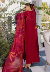 Lawn - Crimson - Flow Unstitched 26 - CFD#3A - BEAUTY IN BLOOM