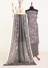 Winter - Rubaaiyat - D Prints - Marina 26 - Wool Shawl - RPM#01 - M Grey