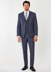 Scabal Pulse Natural Stretch Super Fine Wool Dobby Suiting - Muted Blue