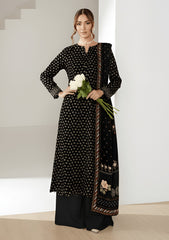 Winter - Riwaj - Velvet Suit - Printed Edit - D#35 - Black 1