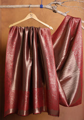 Silk Zari Jamawar Shawl D#45 - Maroon