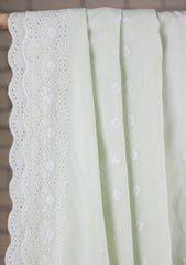 Embroidered Lawn Summer Shawl D#49 - Mint Green