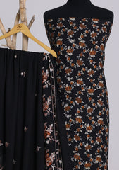 Winter - Riwaj - Printed Cotray Suit - Wool Shawl - D#10 - Black