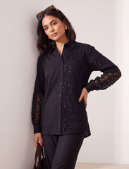 Pret - Moven - Indigo Cotton Linen Women's Shirt - Black