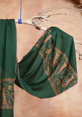 Pashmina Kashmiri Jaaldar Scarf D#38 - D Green