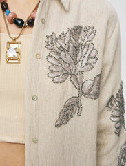 Pret - Moven - Elegant Embroidered Oversize Shirt - Skin