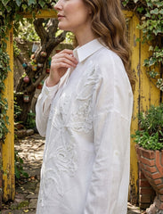 Pret - Moven - Oversize Stone Embellished Shirt - White