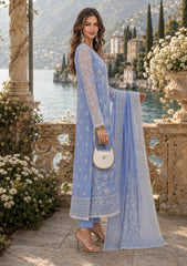 Formals - Noor By Saadia Asad - Nooriyah Luxury Embroidered Chiffon 26 - D#03 - Dove Blue