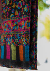 Pure Jamawar Kaani Shawl D - 2224 - Multi Black
