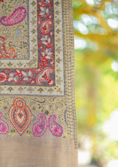 Pure Pashmina Qalamkar Aari Shawl D - 2219 - Multi Skin