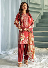Winter - Meerak - Embroidered Linen 25 - Rust Ember
