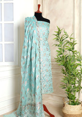 Formals - Fancy Closet - 2 pcs Suit - Chiffon Jamawar D#530 Ferozi