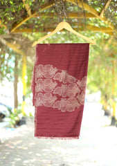 Pashmina Kaani Jamawar Scarf D - 16 - Maroon