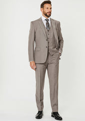 Scabal Super 170's Pure 240 Gr Wool Suiting - Medium Brown