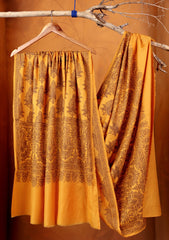 Pashmina Embroidered Jaaldar Shawl D#13 - Yellow