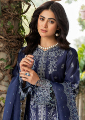 Lawn Collection - Farasha - Bahaar -FBL24#01 - BLUE OCHRE