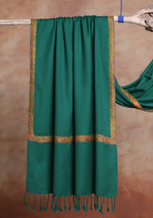 Pashmina Kashmiri Border Scarf D#13 - Green