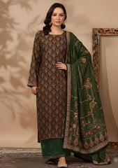 Winter - Riwaj - Velvet Suit - Printed Edit - D#26 - Green