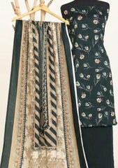 Winter - Rubaaiyat - D Prints - Marina 26 - Wool Shawl - RPM#10 - D Green