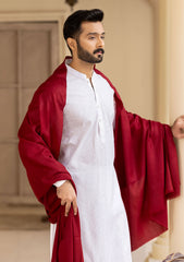 Men Shawls - Pure Pashmina Shawl - D#233 - Maroon