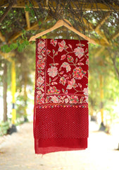 Pashmina Ari Work Wool Shawl D - 04 - Maroon