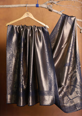 Silk Zari Jamawar Shawl D#48 - N Blue