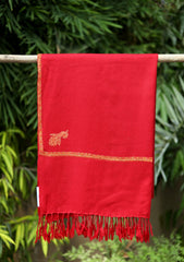 Pashmina Kashmiri kangri Scarf D - 09 - Red
