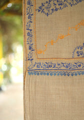 Pashmina Kashmiri Jaaldar Shawl D - 35 - L Brown