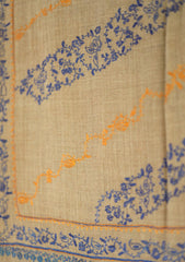Pashmina Kashmiri Jaaldar Shawl D - 35 - L Brown