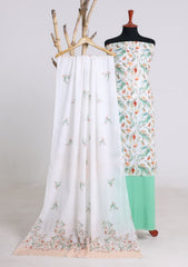 Lawn - Rubaaiyat - Digital Printed 26 - 2 By 2 - D#21 - White