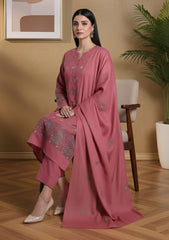 Winter - Riwaj - Pashmina Embroidered Suit - D#10 - T Pink