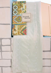 Embroidered Lawn Summer Shawl D#49 - Mint Green