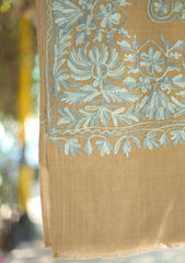Pashmina Ari Work Shawl D - 153 - L Brown