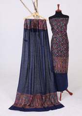 Winter - Riwaj - Pashmina Suit - Kaani Jamawar - Premium 25 - D#46 - N Blue