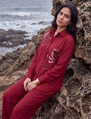 Pret - Moven - Floral Motif Co-ord Set - Maroon