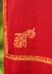 Pashmina Kashmiri kangri Scarf D - 09 - Red