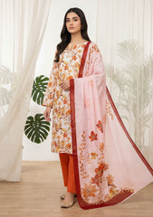 Lawn - Rubaaiyat - Digital Printed 26 - 2 By 2 - D#13 - White