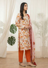 Lawn - Rubaaiyat - Digital Printed 26 - 2 By 2 - D#13 - White