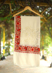 Pashmina Patch Work Shawl D - 32 - Cream