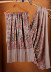 Pashmina Embroidered Jaaldar Shawl D#05 - S Grey