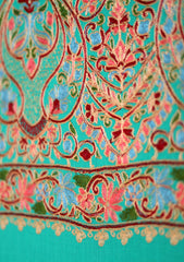 Pashmina Ari Work Jaaldar Shawl D - 05 - DS Green