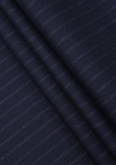 Scabal Pure Worsted Cashemre Slvg Super Fine Quality Wool Fabric - Navy