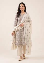 Winter - Rubaaiyat - Pashmina Embroidered 26 - D#07 - Fawn
